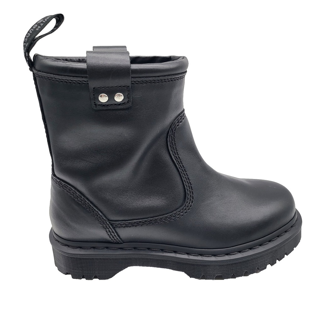 Dr. Martens Anistone Lo Black Leather Lug‎ Ankle Boots Mens 7 Womens 8 NWOB